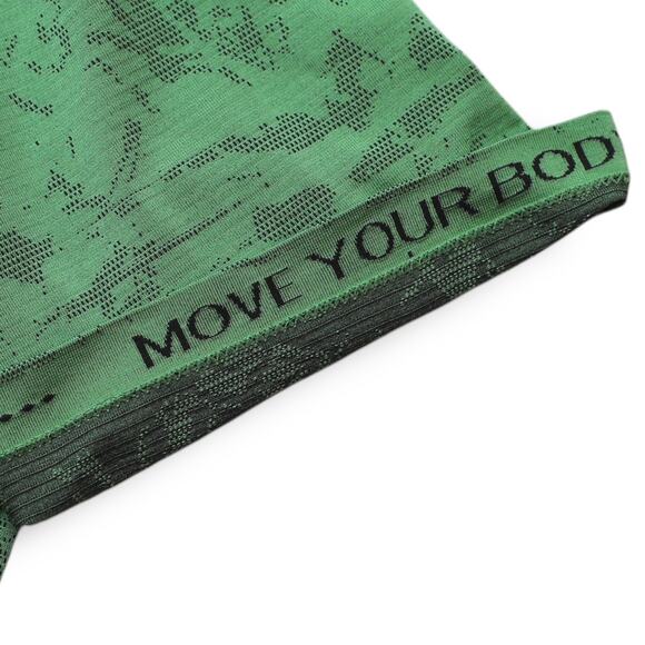 Lululemon Men's Large Seamless Tee Green Camo‎ Mesh "Move Your Body" Shirt - Picture 4 of 12